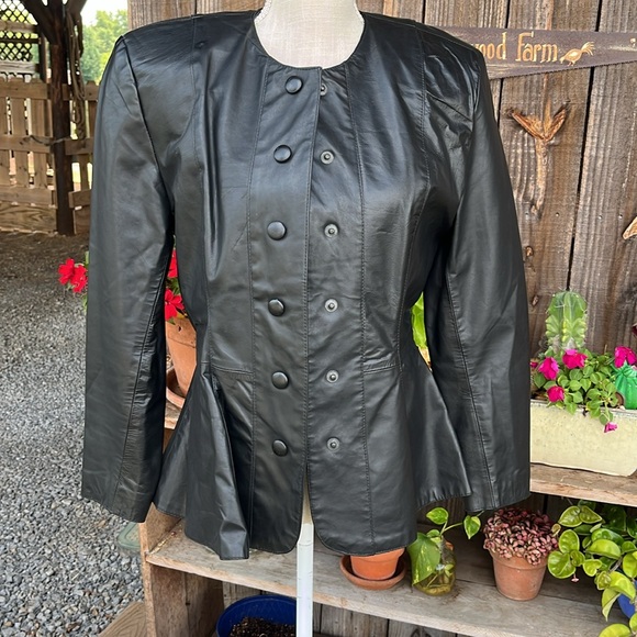 Vintage Comint Genuine Leather jacket black size 5/6 Junior or Small women. - Picture 3 of 7